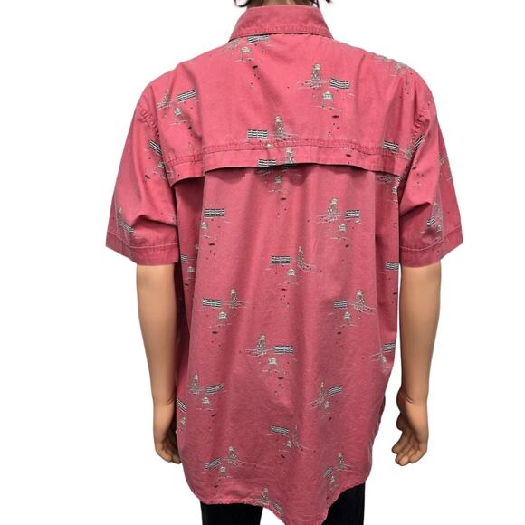 IZOD Saltwater Beach Performance Shirt XXL 2XL Lifeguard Print Vented Fishing - Picture 3 of 13